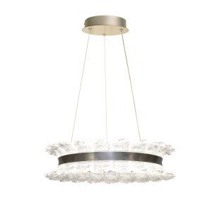 TOLOSA lampa wisząca satyna nikiel 30W LED 3000, 4500,6500K kryształki bezbarwne