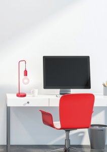 Stolová lampa červená kovová Laren Ledea