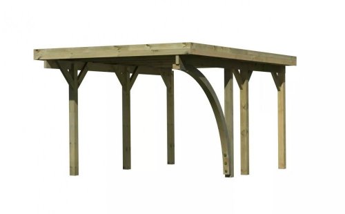Dřevěný přístřešek / carport CLASSIC 1B s plechy Dekorhome