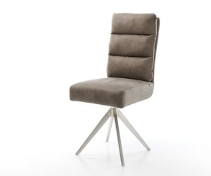 Otočná židle Pela-Flex taupe vintage křížová podnož hranatá