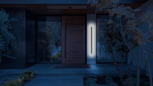 Vonkajšia nástenná lampa STICK L-120 čierna 36W opálové tienidlo IP65