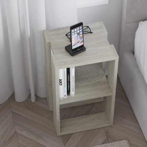 Nočný stolík Lonie - Travertine