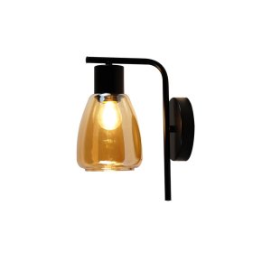Nástěnná lampa MOLDO 1x40W E27 s jantarovým stínidlem