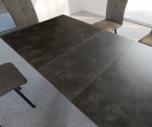 Jídelní stůl Davion 160/200x90 cm keramická šedá kovová rozkládací