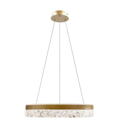 Okouzlující závěsná lampa FROZI – zlaté stínidlo s krystaly – elegantní a moderní LED osvětlení obývacího pokoje