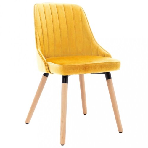 Jídelní židle 4 ks látka / buk Dekorhome - BAREVNÁ VARIANTA: Žlutá