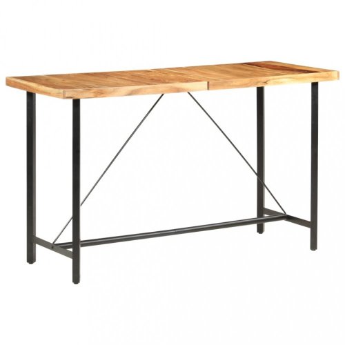 Barový stůl masivní dřevo / ocel Dekorhome - DEKOR: Sheeshamové dřevo
