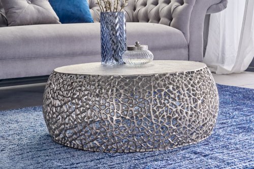 Konferenční stolek ESUS 75 cm Dekorhome - BAREVNÁ VARIANTA: Stříbrná