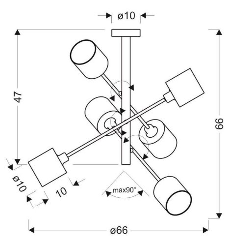 Závesná stropná lampa v saténovo-niklovom prevedení, 6x40W, Sax