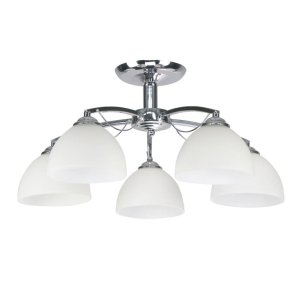 Stropná lampa Filona Chrome 5X40 E27 Biele tienidlo