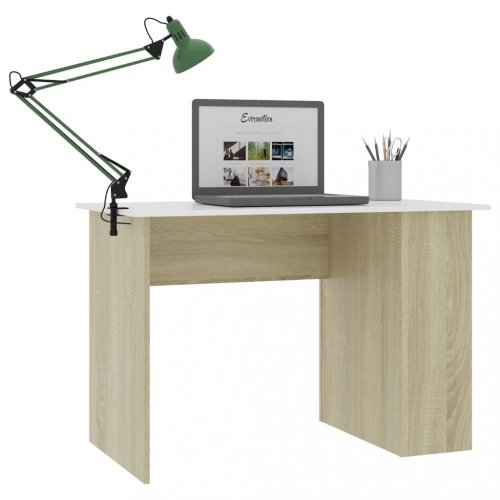 Písací stôl s policami 110x60 cm Dekorhome - BAREVNÁ VARIANTA: Biela lesk