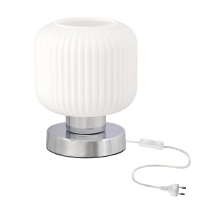 CROMADO lampa stołowa chromowy 1x60 E27 klosz biały