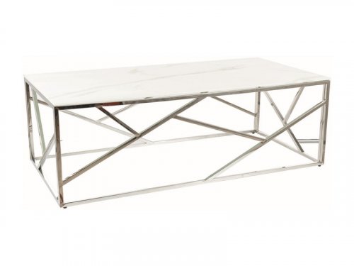 Konferenční stolek ESCADA A II - BAREVNÁ VARIANTA: Bílá / stříbrná
