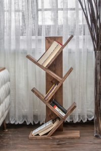 Knižnica Cemo - Wooden Walnut