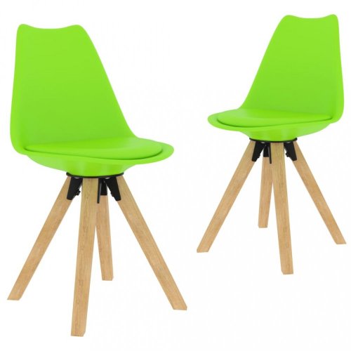 Jídelní židle 2 ks plast / umělá kůže / buk Dekorhome - BAREVNÁ VARIANTA: Světle modrá