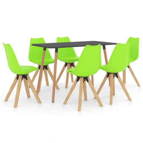 Jídelní set 6+1 buk / umělá kůže / plast Dekorhome