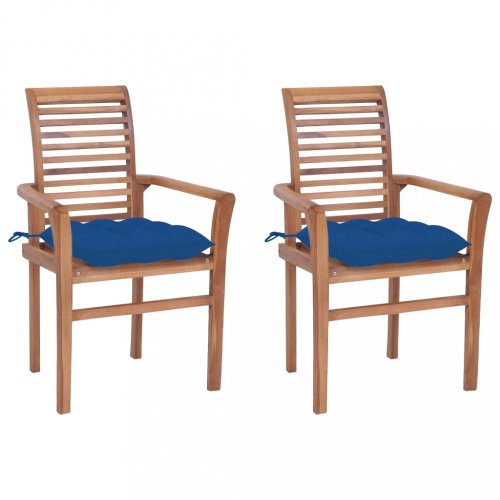 Zahradní jídelní židle s poduškou 2 ks teak Dekorhome - BAREVNÁ VARIANTA: Šedohnědá taupe