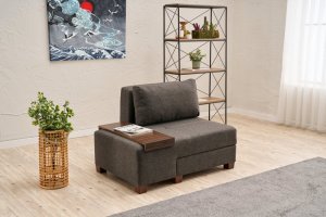 Rozkladacie kreslo Perenna Linen Left - Anthracite