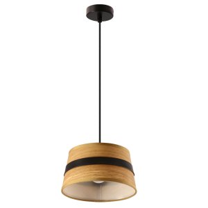 Stropné svietidlo Demy, plafond 1x40W E14, čierne, kovové tienidlo, látka, žlté, moderné svietidlo, obývačka, spálňa, chodba