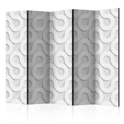 Paraván Grey Spirals Dekorhome - ROZMĚR: 135x172 cm (3-dílný)