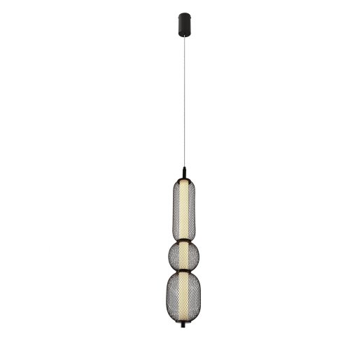 Závesná lampa PUMA s drôteným tienidlom 14 x 71 cm – dizajnové LED osvetlenie obývačky 3000K