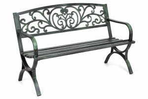 Zahradní lavička s patinou ocel / litina - POSLEDNÍ KUSY