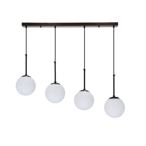 Závesné lampy Pompei čierne 4X4X40 E27 tienidlo biele