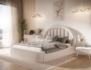 Tapedo posteľ + kovový rám / plynový piest / kontajner 160x200