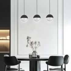 Závesná lampa čierna LED páska 5W Furni