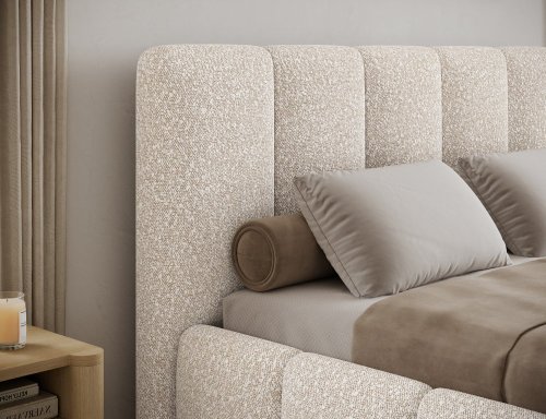 Posteľ Edvige + Drevený rám + plynový piest + kontajner 180x200