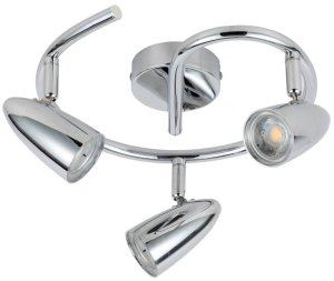 3x4W LED spirálová chromová lampa Liberty