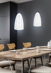 Závěsná stropní lampa 1X60W E27 prolamovaná bílá BENE