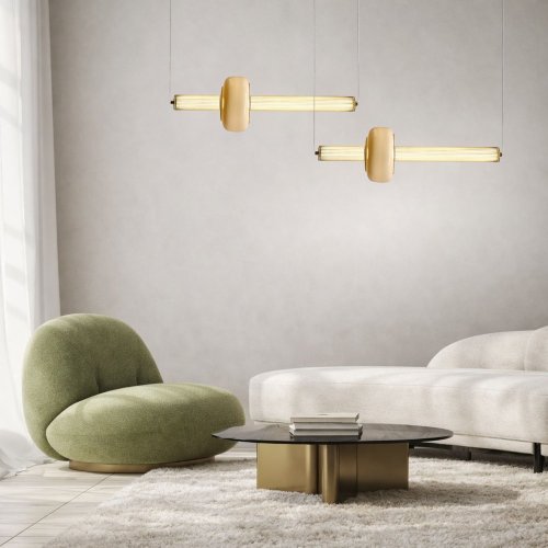 PURAS lampa wisząca pozioma 15W LED 3000K klosz bezbarwny+biały