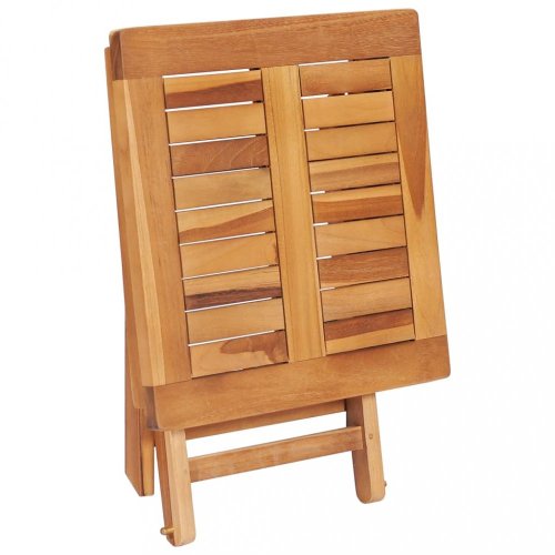 Záhradné lehátko 2ks so stolíkom teak / látka Dekorhome