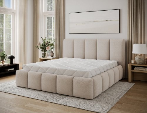 Posteľ Edvige + Drevený rám + Štandardný zdvih + kontajner 180x200