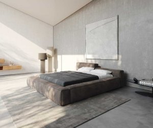 Čalouněná postel Kalinea 140x200 cm mikrovlákno taupe vintage