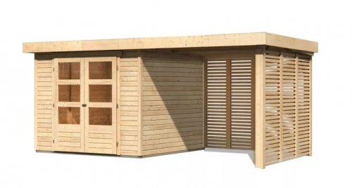 Dřevěný zahradní domek ASKOLA 3,5 s přístavkem Dekorhome - ŠÍŘKA: 462 cm