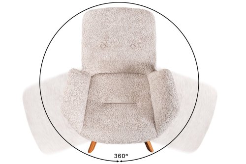 Otočné jídelní křeslo 2 ks SUTO bouclé Dekorhome