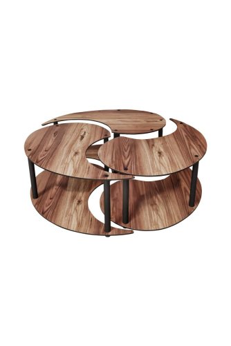 Sada konferenčních stolků Yin Yang 3 70 - Walnut