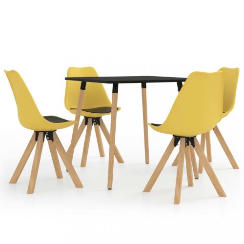Jídelní set 4+1 buk / umělá kůže / plast Dekorhome