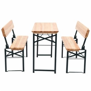 Pivní set stůl se 2 lavicemi 118 cm jedle skládací