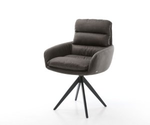 Abelia-Flex otočná stolička s podrúčkami antracitová vintage krížová