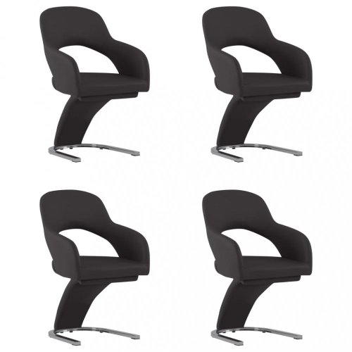Jídelní židle 4 ks umělá kůže / chrom Dekorhome - BAREVNÁ VARIANTA: Šedá
