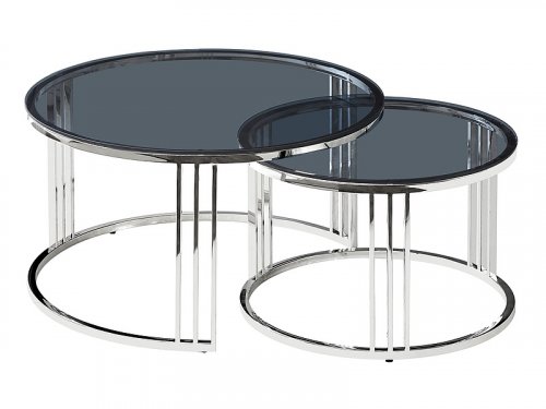 Konferenční stolek 2 ks VIENNA - BAREVNÁ VARIANTA: Stříbrná