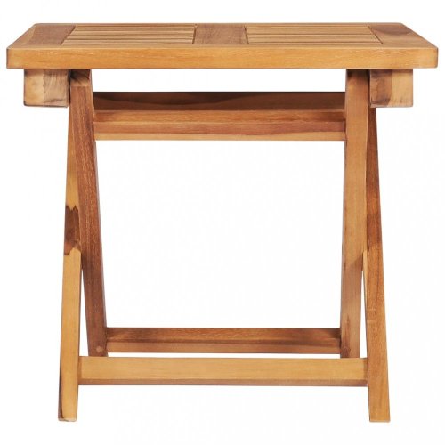 Záhradné lehátko 2ks so stolíkom teak / látka Dekorhome