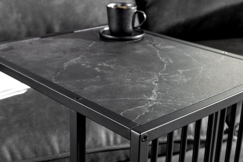 Příruční stolek XANTHOS Dekorhome - BAREVNÁ VARIANTA: Černý mramor