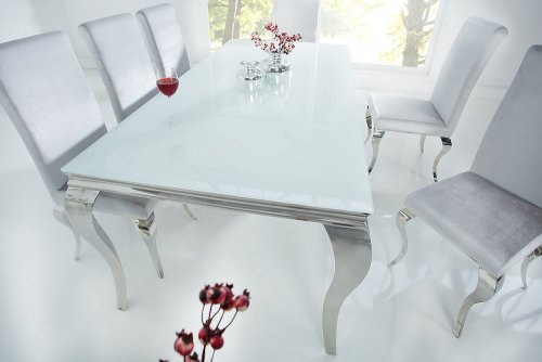 Jedálenský stôl ZETHOS Dekorhome - BAREVNÁ VARIANTA: Bielo-sivý mramor