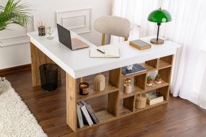 Písací stôl Vesper - White, Atlantic Pine