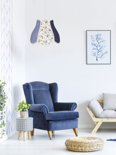 Závesná stropná lampa Zuza e27 sivo-modrá