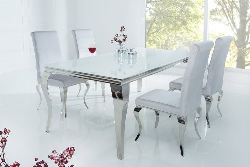 Jídelní stůl ZETHOS 180 cm Dekorhome - BAREVNÁ VARIANTA: Bílošedý mramor